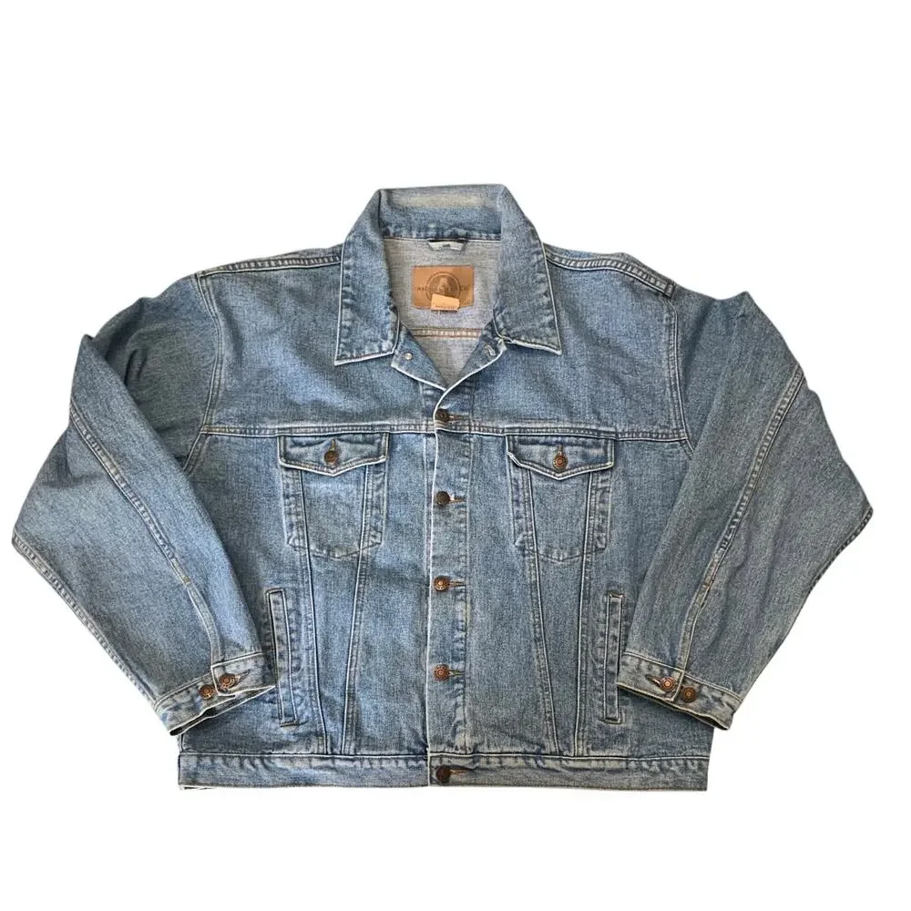 Vintage Arizona Jean Co Blue Jean Denim‎ Trucker Jacket Stonewash Mens Size XLg - Picture 4 of 10